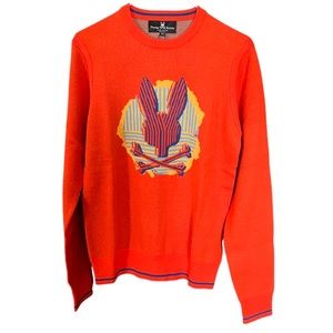 NWT Psycho Bunny Mens Acker Graphic Sweater - XXS - Guava